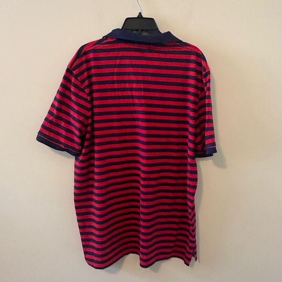 Ralph Lauren Red and Blue Striped Polo Shirt - Picture 2 of 5